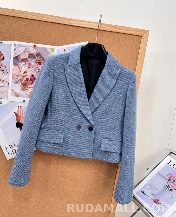 디올 디올 반짝이 숏 더블 버튼 블레이저 상세 이미지