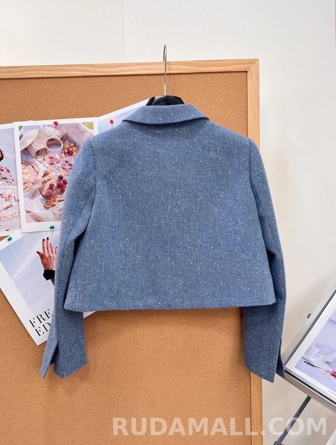 디올 디올 반짝이 숏 더블 버튼 블레이저 상세 이미지