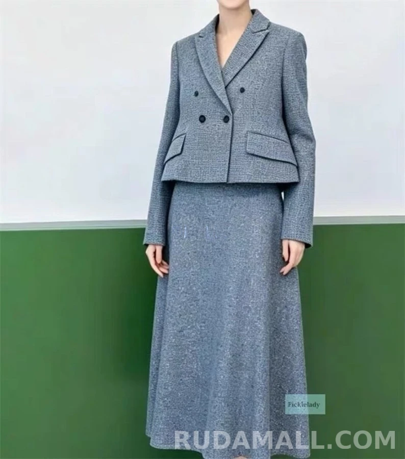 디올 디올 반짝이 숏 더블 버튼 블레이저 상세 이미지