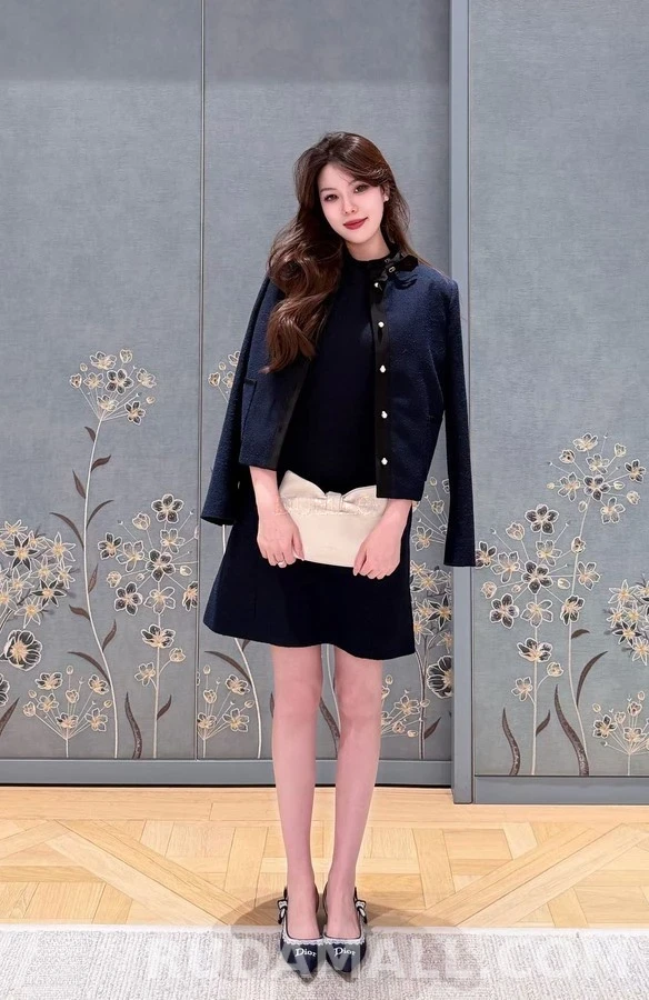 디올 디올 배색 트위드 자켓 상세 이미지