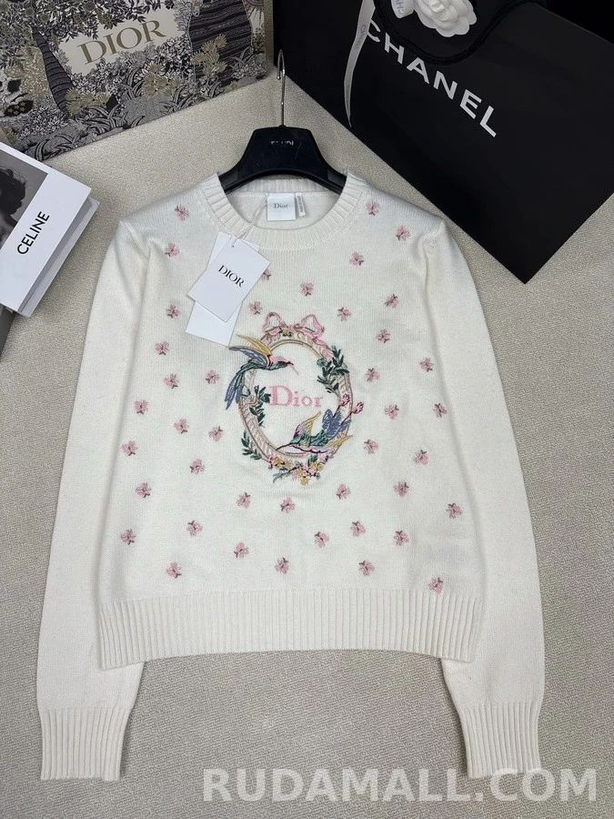 디올 디올 버드 플라워 자수 니트 상세 이미지