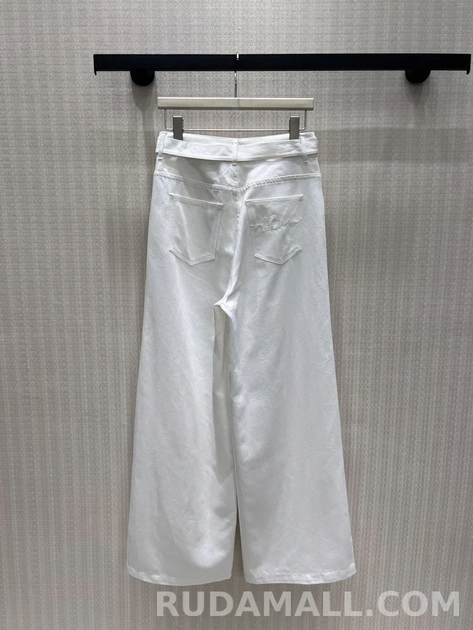 디올 디올 벌 자수 벨트 와이드 팬츠 상세 이미지