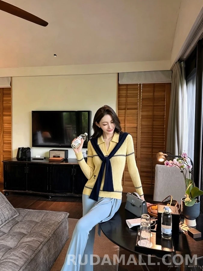 디올 디올 벌 자수 세일러 니트 탑 상세 이미지