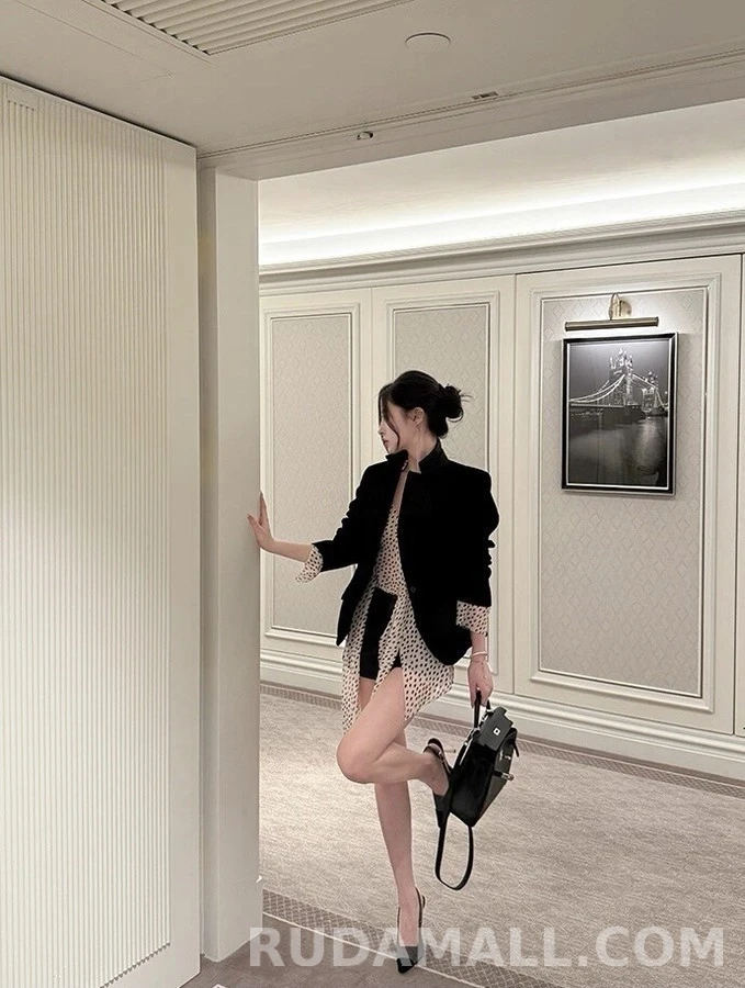 디올 디올 벨벳 스탠드넥 자켓 상세 이미지