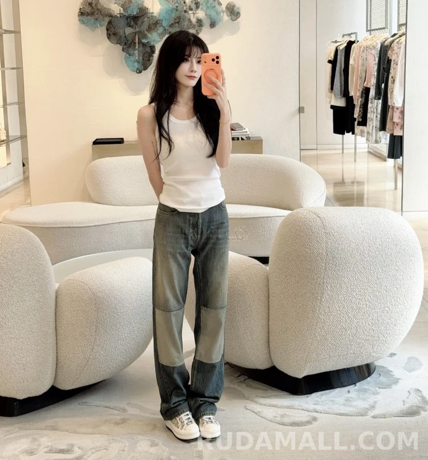 디올 디올 빈티지 워싱 패치워크 데님 팬츠 상세 이미지