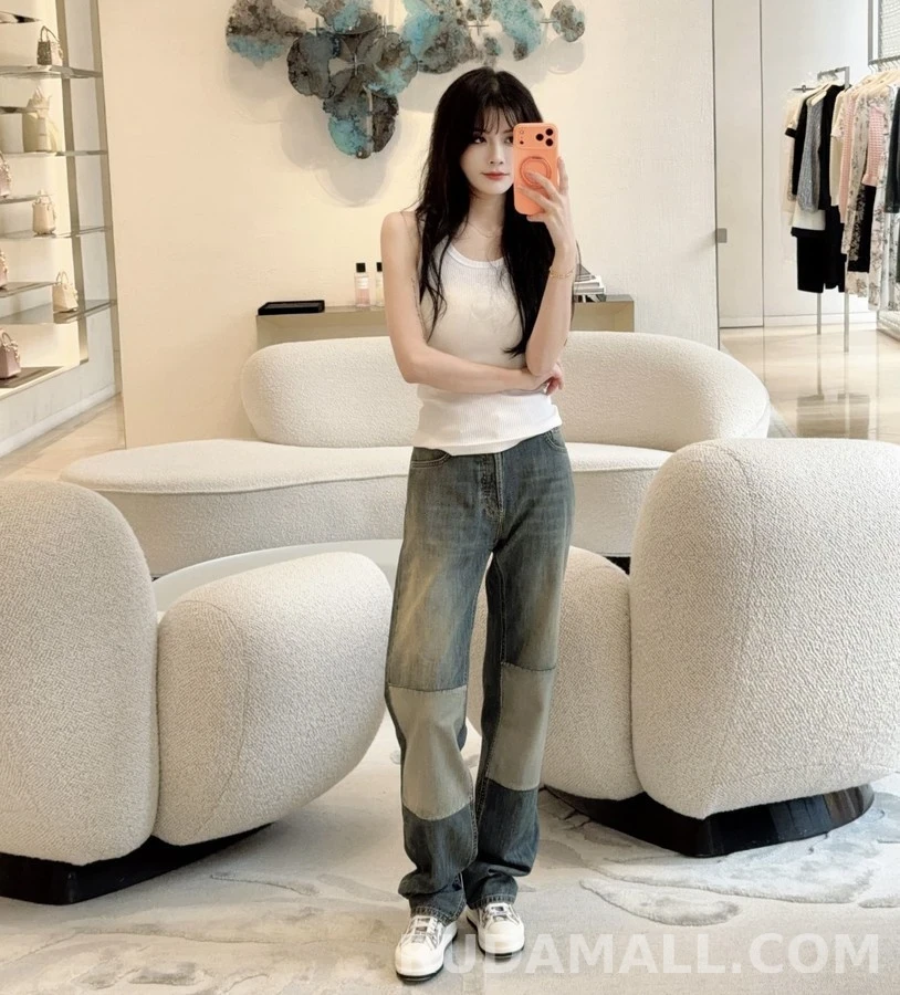 디올 디올 빈티지 워싱 패치워크 데님 팬츠 상세 이미지