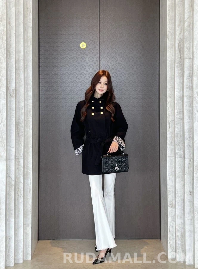 디올 디올 스탠드넥 금장 버튼 코트 상세 이미지