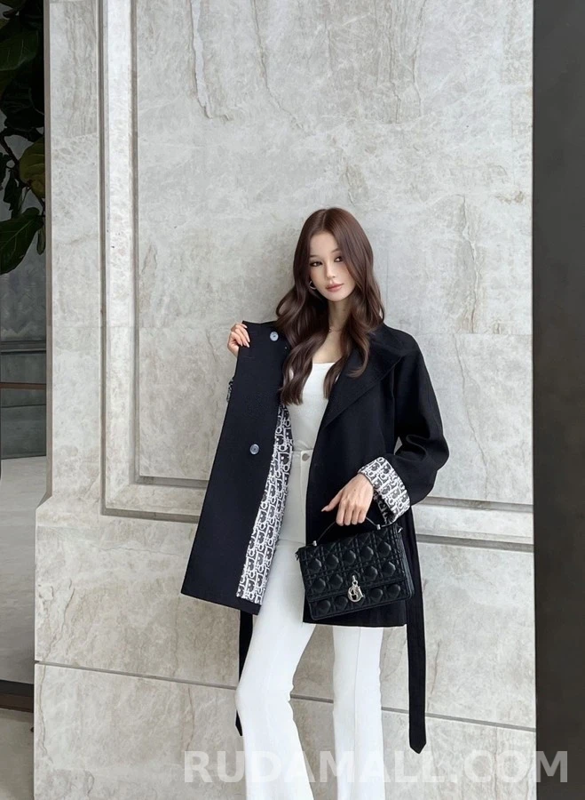 디올 디올 스탠드넥 금장 버튼 코트 상세 이미지