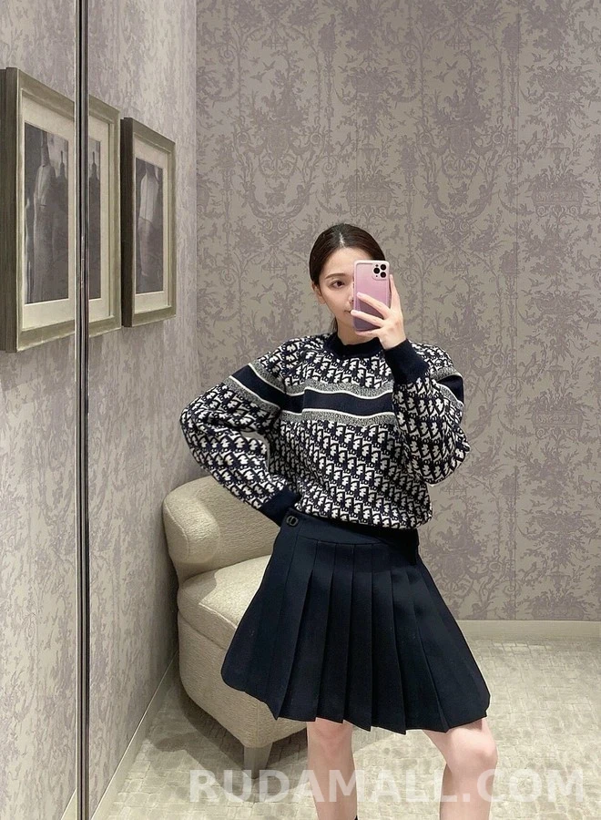 디올 디올 스트라이프 로고 니트 스웨터 상세 이미지