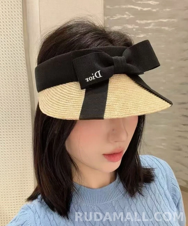 디올 디올 밀짚 보우 바이저 상세 이미지