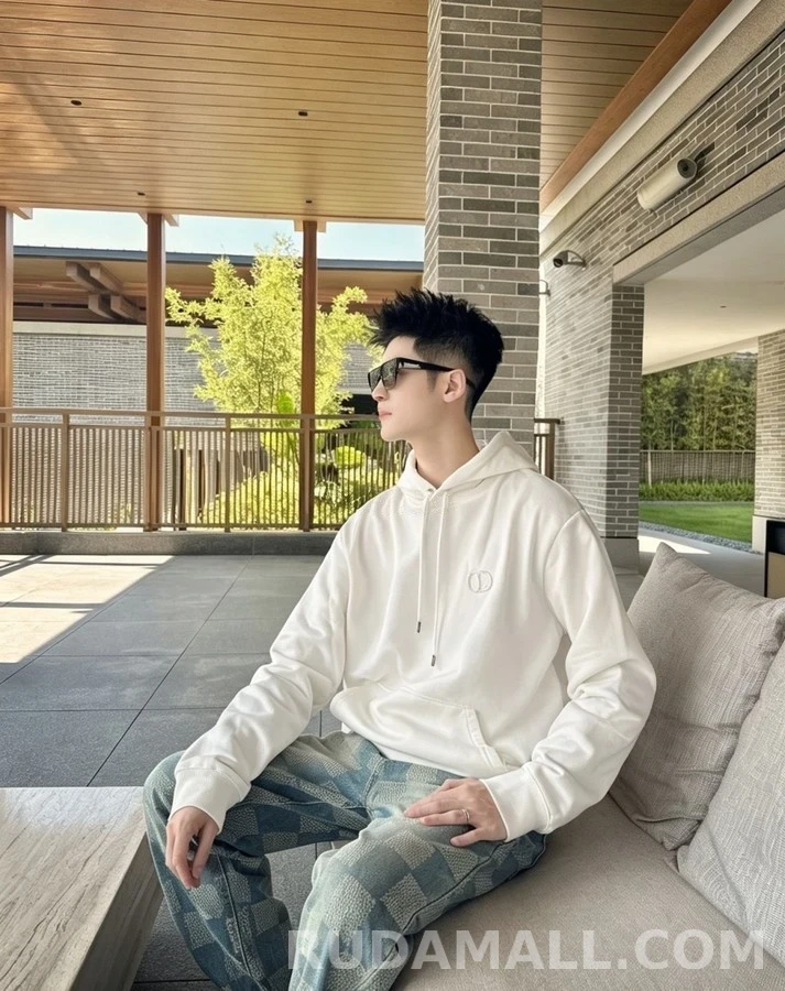 디올 디올 아이콘 자수 후드 티셔츠 상세 이미지