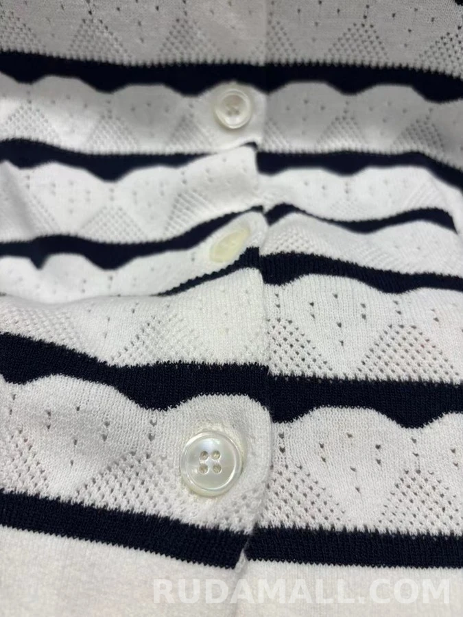 디올 디올 앤 스캘럽 스트라이프 니트 가디건 상세 이미지