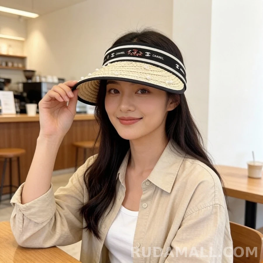 샤넬 샤넬 진주 스트로 바이저 상세 이미지