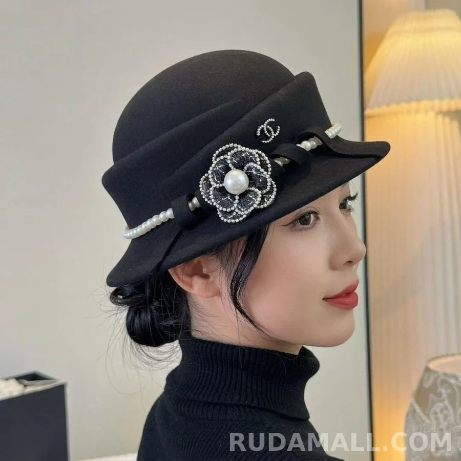 샤넬 샤넬 캐시미어 진주 까멜리아 모자 상세 이미지