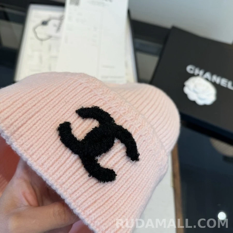 샤넬 샤넬 로고 비니 핑크 상세 이미지