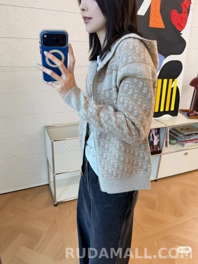 디올 디올 오블리크 자카드 양면 후드 집업 상세 이미지