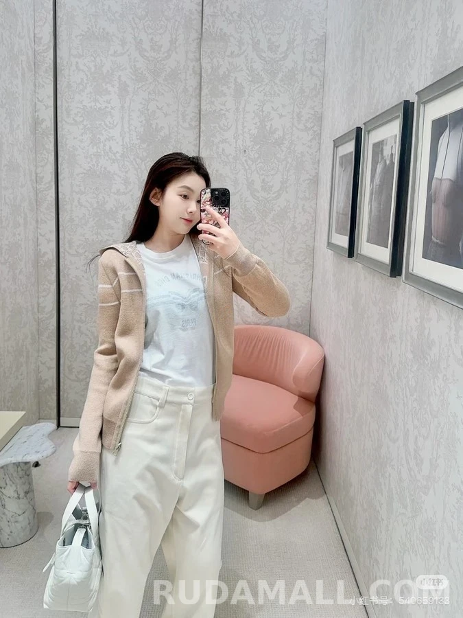 디올 디올 오블리크 패턴 니트 후드 집업 상세 이미지