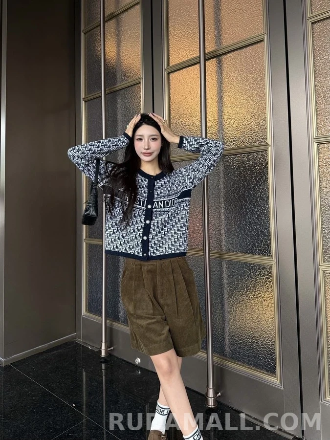 디올 디올 오블리크 패턴 레터링 가디건 상세 이미지