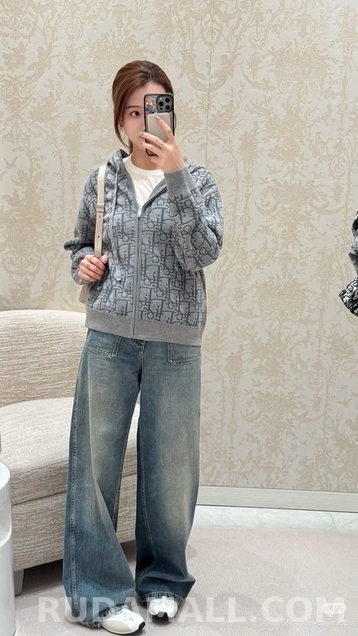 디올 디올 오블리크 패턴 집업 후드 상세 이미지