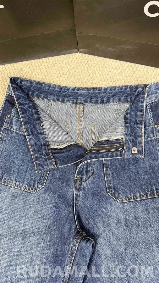 디올 디올 와이드핏 사이드 스트라이프 데님 팬츠 상세 이미지
