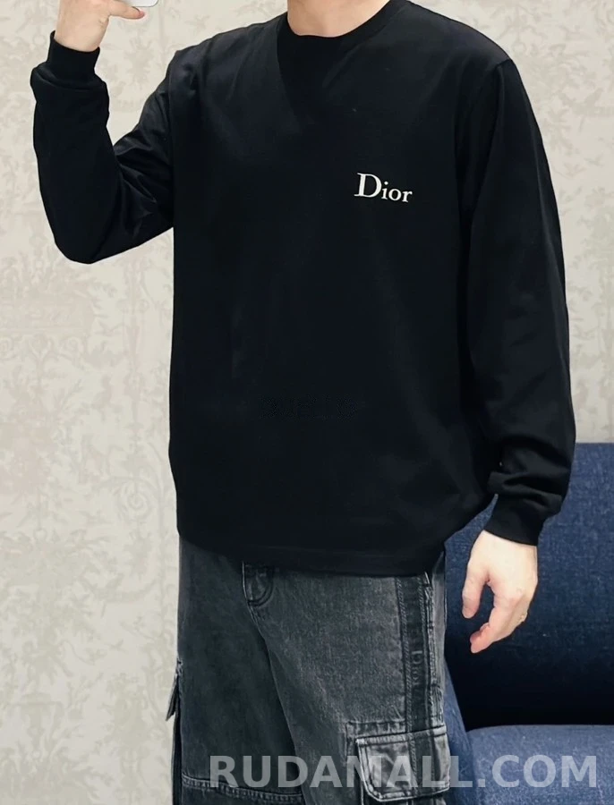 디올 디올 자수 로고 긴팔 티셔츠 상세 이미지