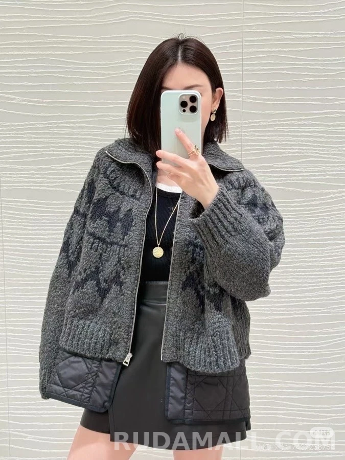디올 디올 자카드 니트 패딩 투피스 상세 이미지