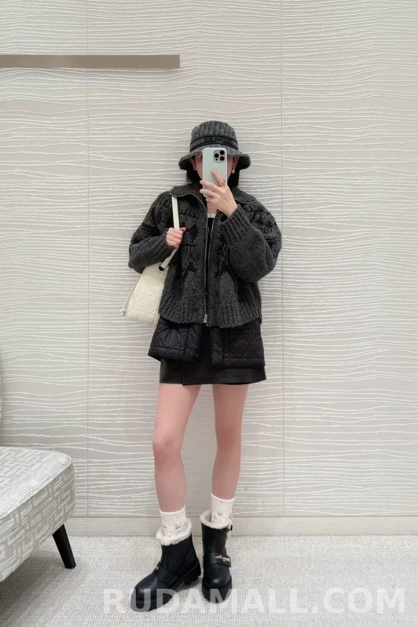 디올 디올 자카드 니트 패딩 투피스 상세 이미지