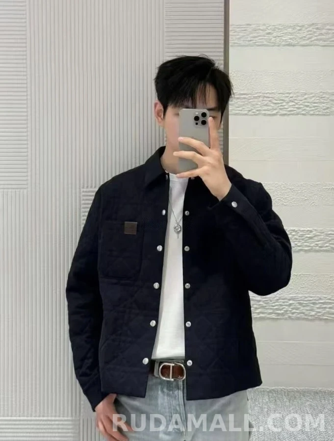 디올 디올 카나쥬 레더 패치 퀼팅 자켓 상세 이미지