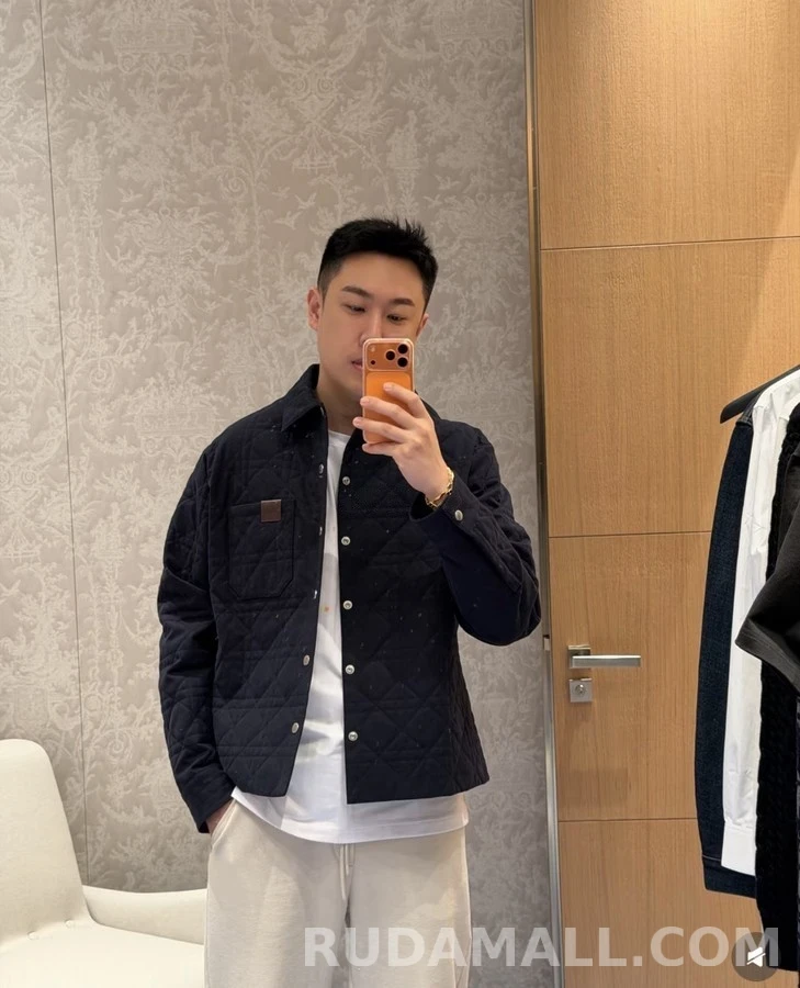 디올 디올 카나쥬 레더 패치 퀼팅 자켓 상세 이미지