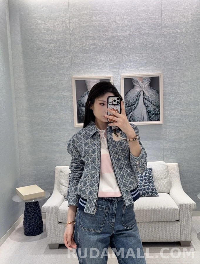 디올 디올 카나쥬 패턴 칼라 집업 자켓 상세 이미지