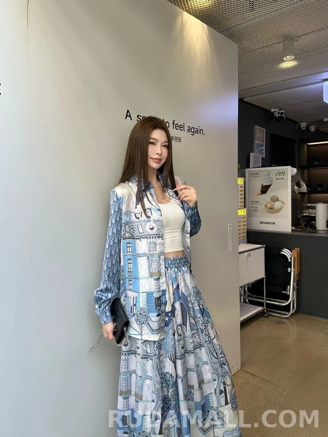디올 디올 캐슬 프린트 모노그램 셔츠 상세 이미지