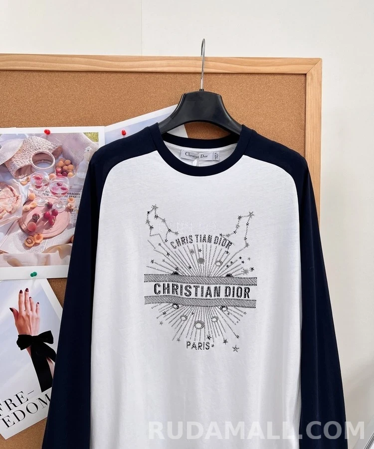 디올 디올 컬러블록 성좌 핫픽스 긴팔 티셔츠 상세 이미지