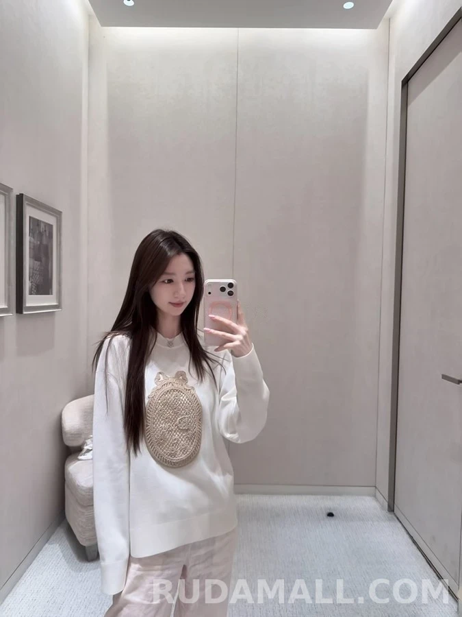 디올 디올 크로셰 보우 라운드넥 니트 상세 이미지