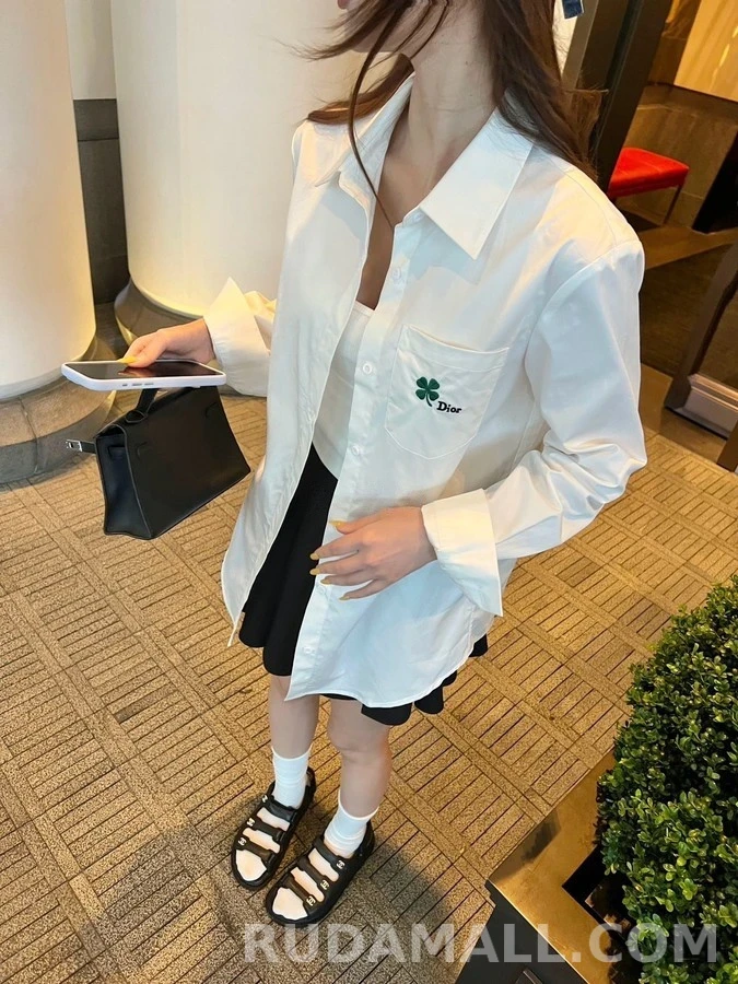 디올 디올 클로버 자수 긴팔 티셔츠 상세 이미지