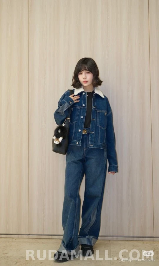 디올 디올 탈부착 퍼 칼라 데님 자켓 상세 이미지