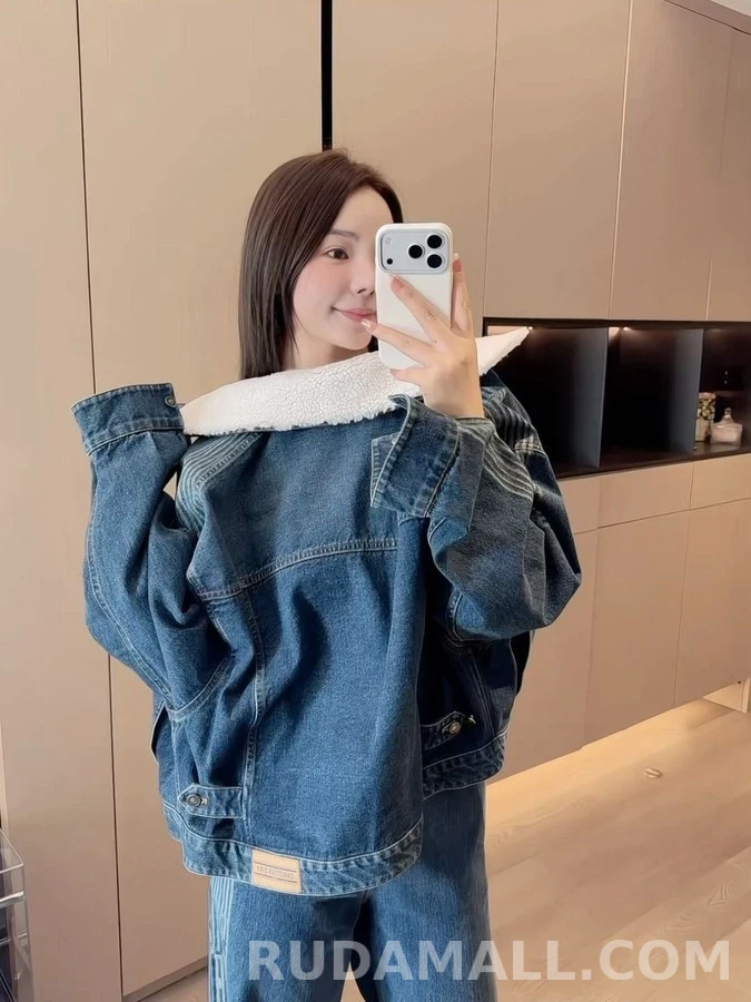 디올 디올 탈부착 퍼 칼라 데님 자켓 상세 이미지