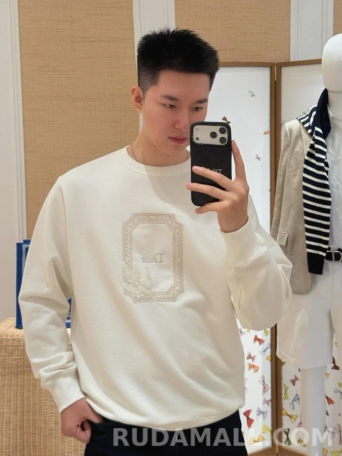 디올 디올 프레임 버드 자수 맨투맨 상세 이미지