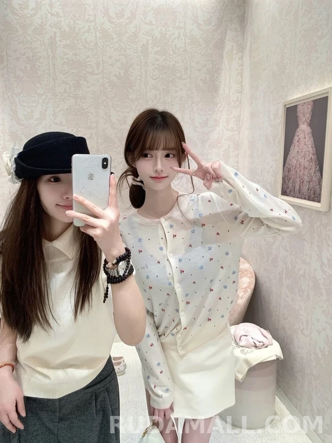 디올 디올 플라워 도트 자수 가디건 상세 이미지