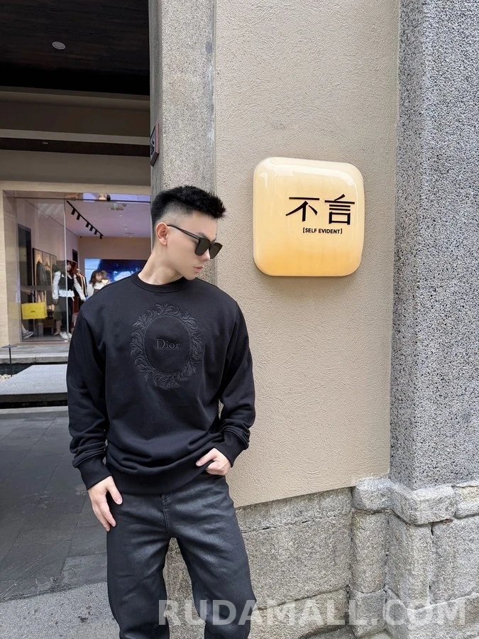 디올 디올 메달리온 로고 자수 맨투맨 상세 이미지