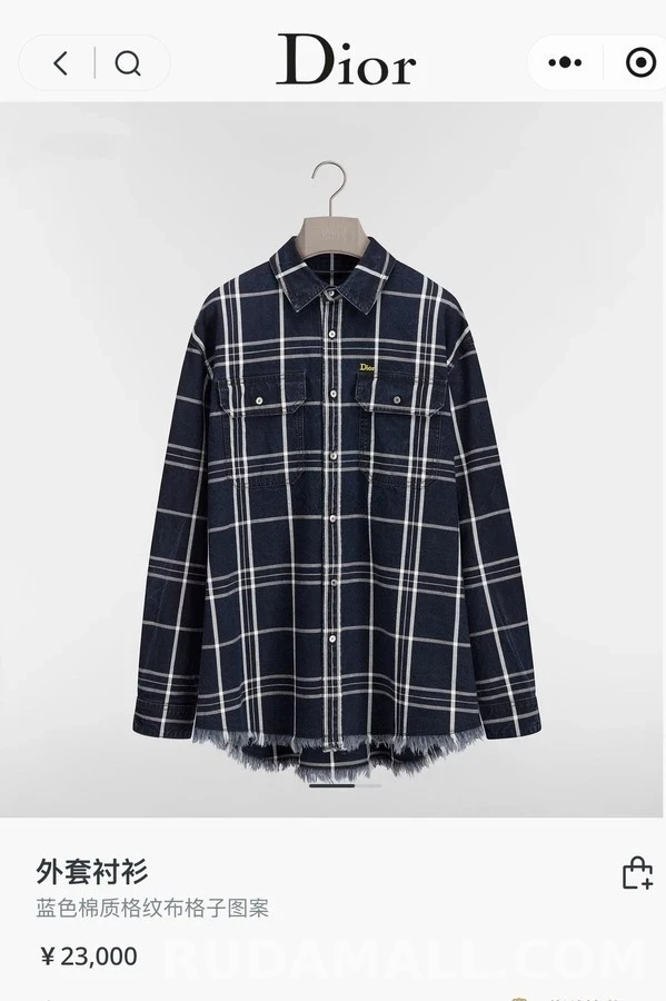디올 디올 체크 오버셔츠 상세 이미지