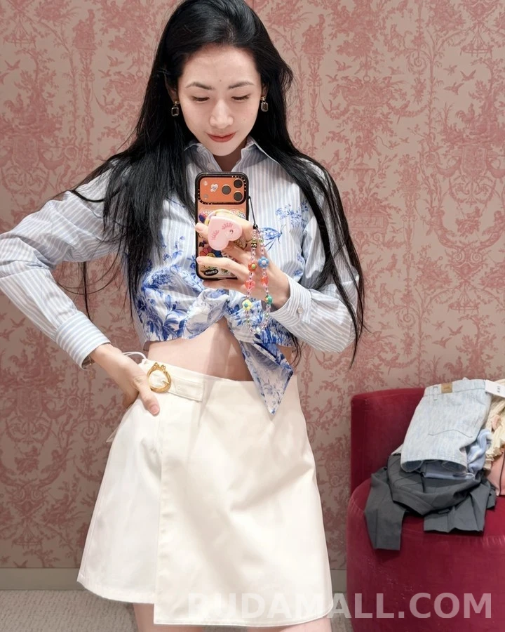 디올 디올 하이웨이스트 링 버클 스커트 팬츠 상세 이미지