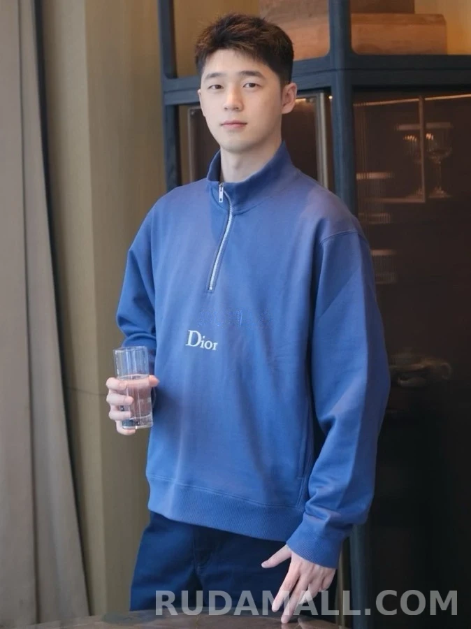 디올 디올 하프집업 로고 자수 맨투맨 상세 이미지