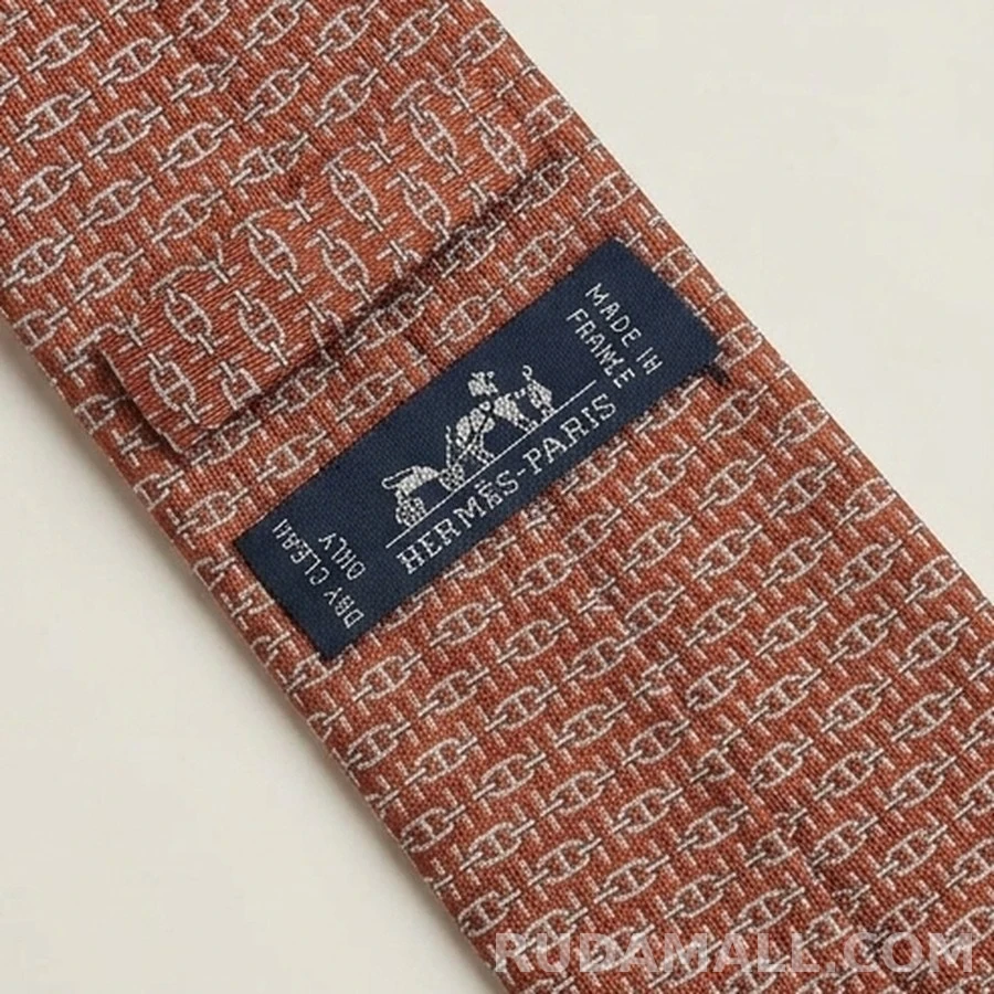 에르메스 에르메스 H 체인 패턴 넥타이 상세 이미지