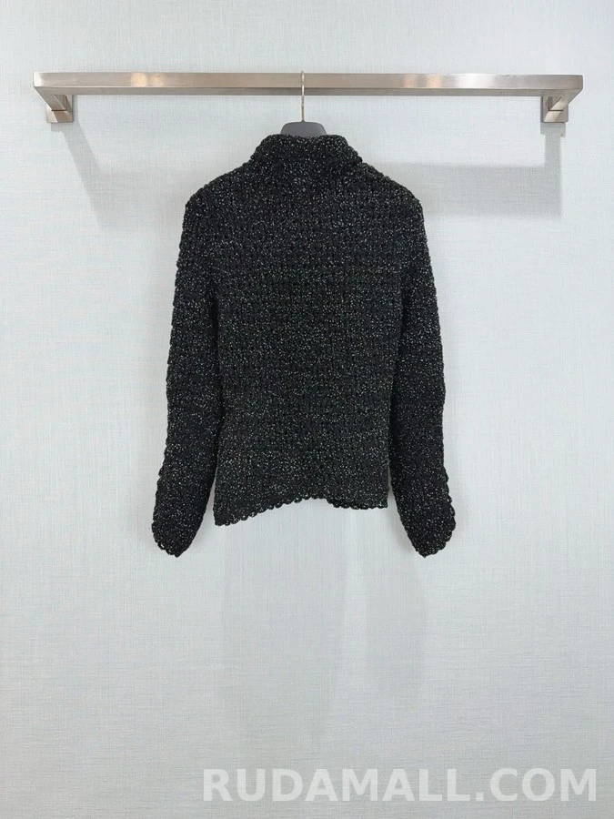 디올 디올 흑백 혼방 불규칙 가디건 상세 이미지