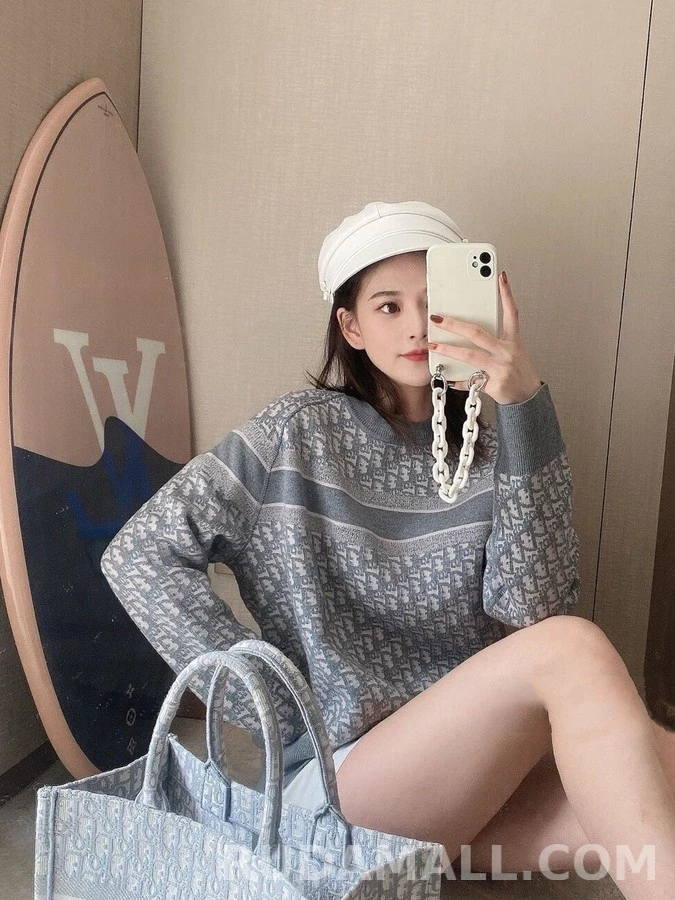디올 디올 Oblique 로고 라운드넥 니트 상세 이미지