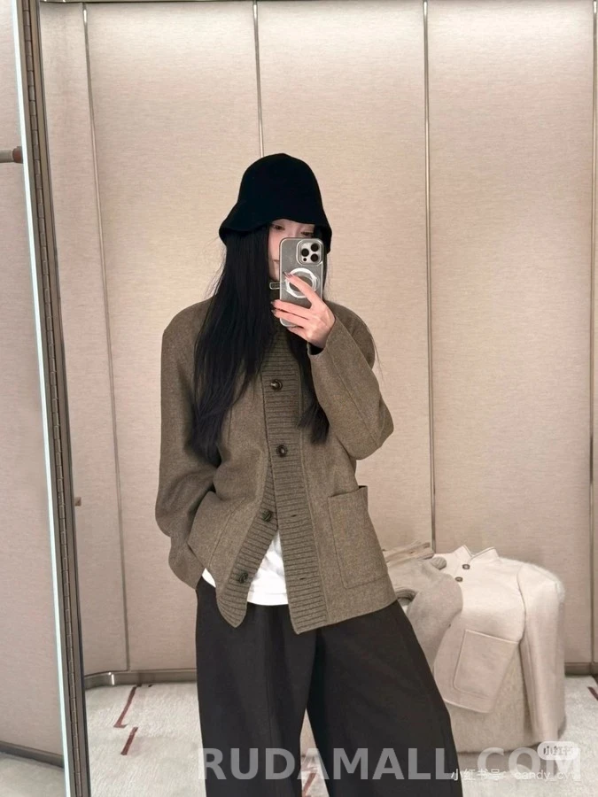 로로피아나 로로피아나 립넥 캐시미어 가디건 상세 이미지