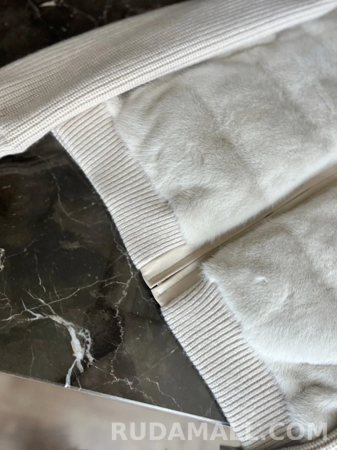 로로피아나 로로피아나 밍크 캐시미어 배색 집업 상세 이미지