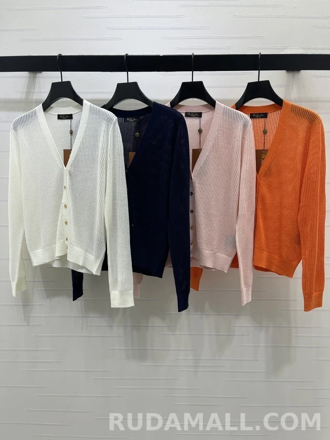 로로피아나 로로피아나 버튼 펀칭 니트 가디건 상세 이미지