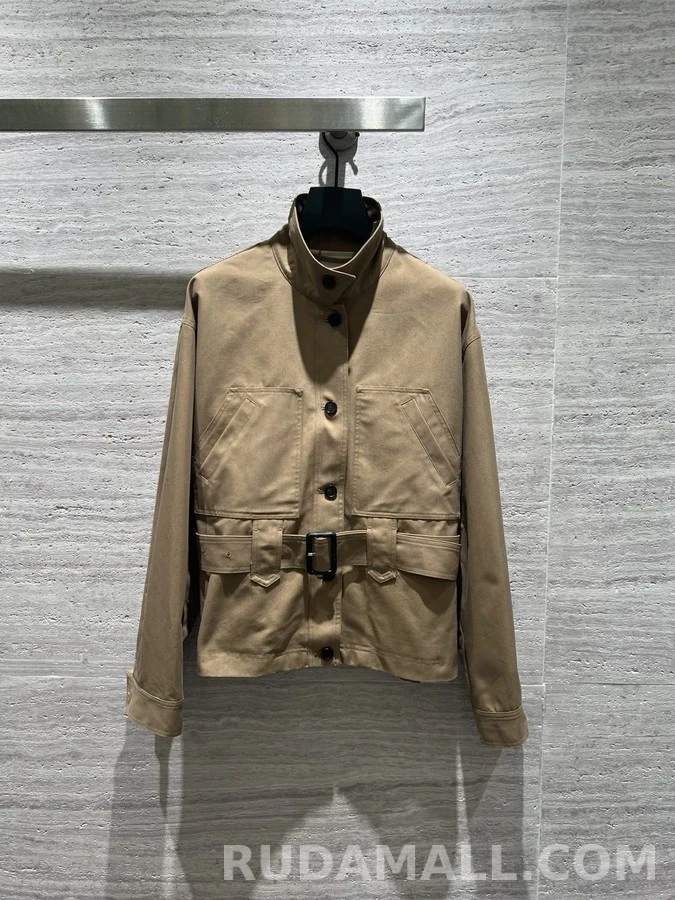 로로피아나 로로피아나 스탠드넥 벨트 코트 상세 이미지