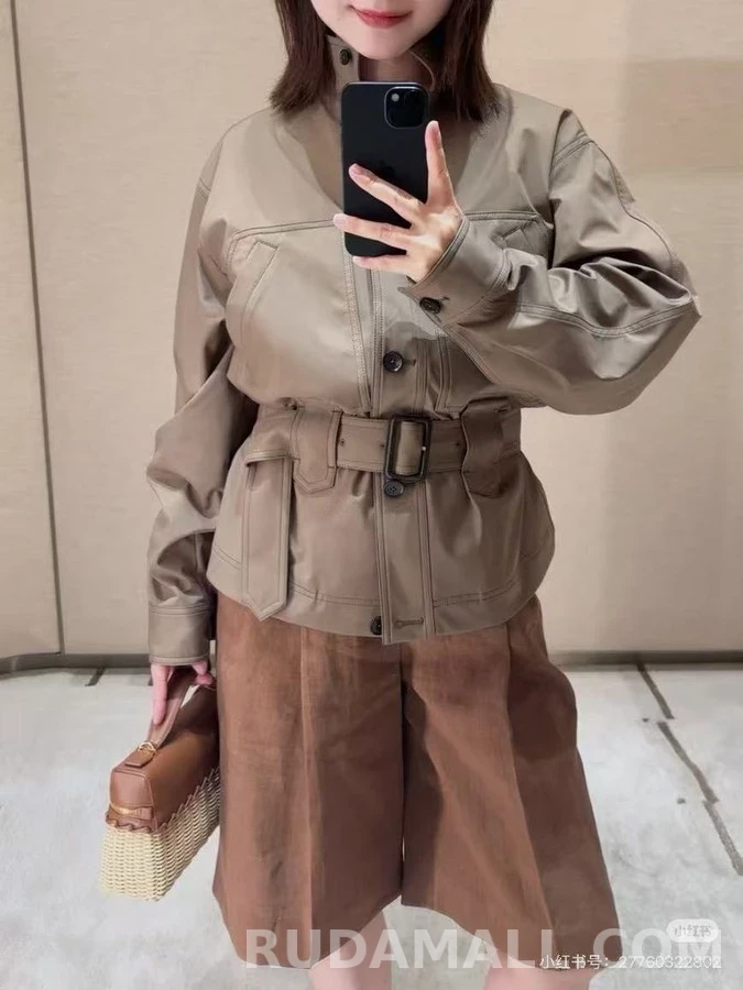 로로피아나 로로피아나 스탠드넥 벨트 코트 상세 이미지